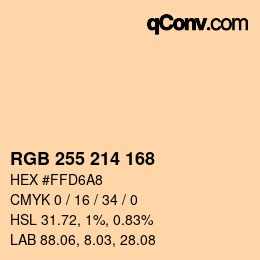 Color code: RGB 255 214 168 | qconv.com