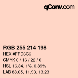 Color code: RGB 255 214 198 | qconv.com