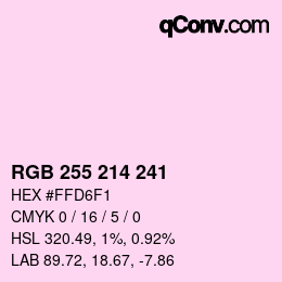 Color code: RGB 255 214 241 | qconv.com