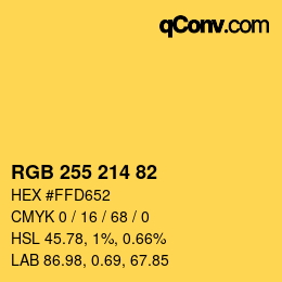 カラーコード: RGB 255 214 82 | qconv.com