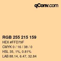 Color code: RGB 255 215 159 | qconv.com