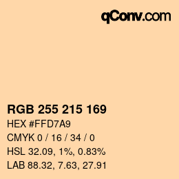 Código de color: RGB 255 215 169 | qconv.com