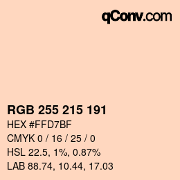 Color code: RGB 255 215 191 | qconv.com