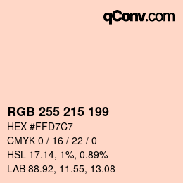 Code couleur: RGB 255 215 199 | qconv.com