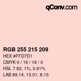 颜色代码: RGB 255 215 209 | qconv.com