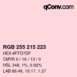 Color code: RGB 255 215 223 | qconv.com