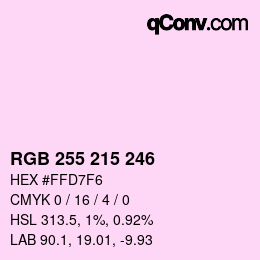 Color code: RGB 255 215 246 | qconv.com