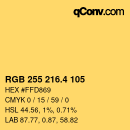 カラーコード: RGB 255 216.4 105 | qconv.com