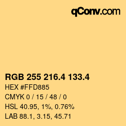 カラーコード: RGB 255 216.4 133.4 | qconv.com