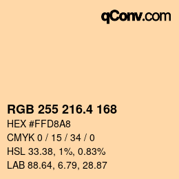 カラーコード: RGB 255 216.4 168 | qconv.com