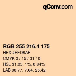 カラーコード: RGB 255 216.4 175 | qconv.com