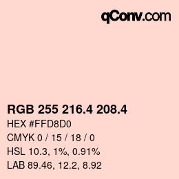 カラーコード: RGB 255 216.4 208.4 | qconv.com