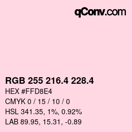 カラーコード: RGB 255 216.4 228.4 | qconv.com
