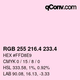 カラーコード: RGB 255 216.4 233.4 | qconv.com