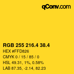 カラーコード: RGB 255 216.4 38.4 | qconv.com