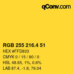 カラーコード: RGB 255 216.4 51 | qconv.com