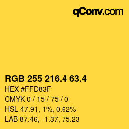 カラーコード: RGB 255 216.4 63.4 | qconv.com