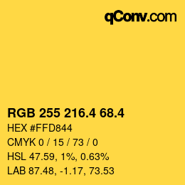 カラーコード: RGB 255 216.4 68.4 | qconv.com