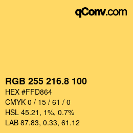 Color code: RGB 255 216.8 100 | qconv.com