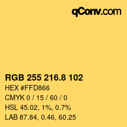 Color code: RGB 255 216.8 102 | qconv.com