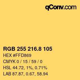 Color code: RGB 255 216.8 105 | qconv.com