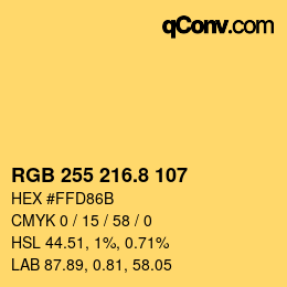 Color code: RGB 255 216.8 107 | qconv.com