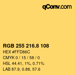 Color code: RGB 255 216.8 108 | qconv.com