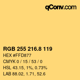 カラーコード: RGB 255 216.8 119 | qconv.com