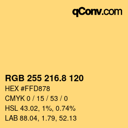 カラーコード: RGB 255 216.8 120 | qconv.com