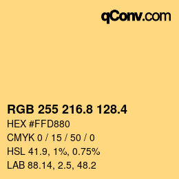 カラーコード: RGB 255 216.8 128.4 | qconv.com