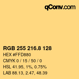 カラーコード: RGB 255 216.8 128 | qconv.com