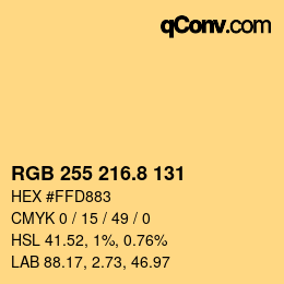 カラーコード: RGB 255 216.8 131 | qconv.com