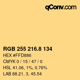 Color code: RGB 255 216.8 134 | qconv.com
