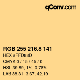 カラーコード: RGB 255 216.8 141 | qconv.com