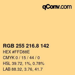 Color code: RGB 255 216.8 142 | qconv.com