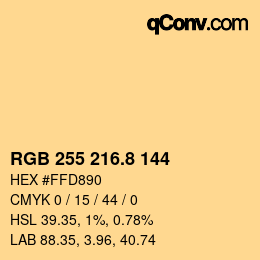 Color code: RGB 255 216.8 144 | qconv.com