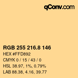 Farbcode: RGB 255 216.8 146 | qconv.com