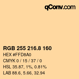 Color code: RGB 255 216.8 160 | qconv.com