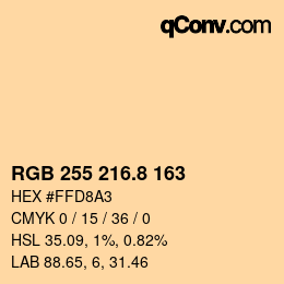 Color code: RGB 255 216.8 163 | qconv.com