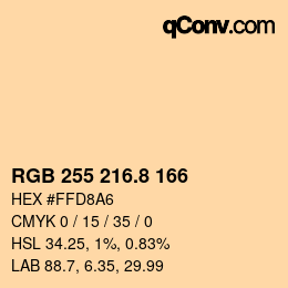 Color code: RGB 255 216.8 166 | qconv.com