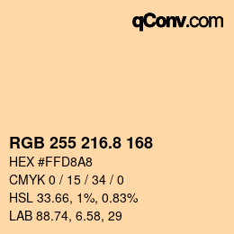 カラーコード: RGB 255 216.8 168 | qconv.com