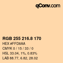 Color code: RGB 255 216.8 170 | qconv.com