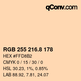 Color code: RGB 255 216.8 178 | qconv.com