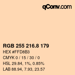 Color code: RGB 255 216.8 179 | qconv.com