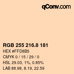 Color code: RGB 255 216.8 181 | qconv.com