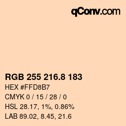 Color code: RGB 255 216.8 183 | qconv.com