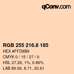 カラーコード: RGB 255 216.8 185 | qconv.com