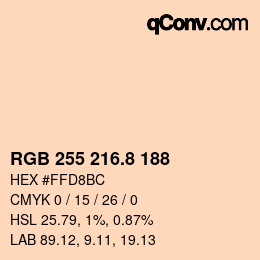 Color code: RGB 255 216.8 188 | qconv.com