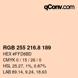 Color code: RGB 255 216.8 189 | qconv.com