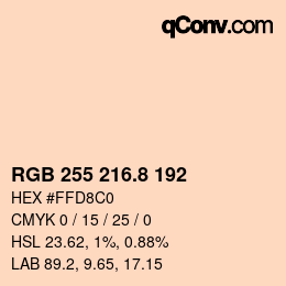カラーコード: RGB 255 216.8 192 | qconv.com